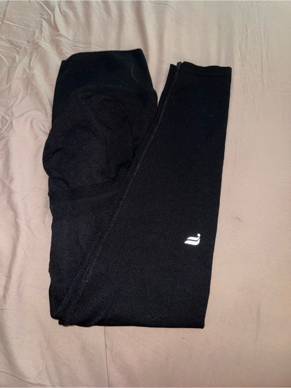 Fabletics Black Active Leggings with Reflective Logo